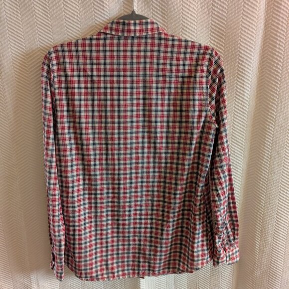 Zara Pearl Embellished Red Gingham Check Snap Front Western Collared Shirt Large - Picture 3 of 8
